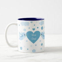 Bébé bleu de coeur d'inséparables tasses