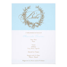 Bebe fait sur commande - invitation française bleu