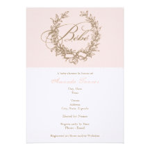 Bebe - invitation française rose de baby shower