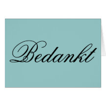 Bedankt notitiekaartje