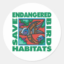 Bedreigde Vogels Ronde Stickers