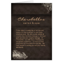 Beige Brown de brochure de spa de salon Carte De Vœux