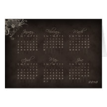 Beige floral Brown de carte de voeux de 2010 calen