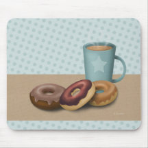 Beignets et mousepad de café tapis de souris