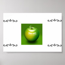 Bel Apple vert encadrent Affiches