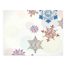 bel art fleuri de flocons de neige de Noël Carte Postale