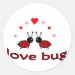 Bel insecte d'amour autocollants ronds