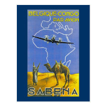 ~ Belgique Congo de Sabena Carte Postale