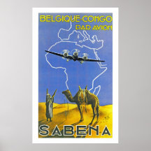 ~ Belgique Congo de Sabena Poster