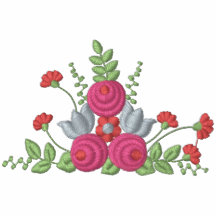 Belle chemise brodée florale rose