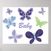 Belle crèche de papillons affiche