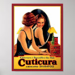 Belle femme de Cuticura d'annonce vintage de shamp