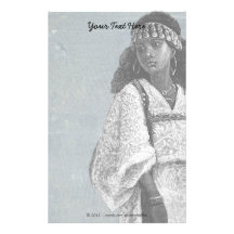 Belle fille africaine papier à lettre customisé