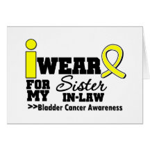 Belle-soeur jaune de ruban d'usage du cancer de la carte de vœux