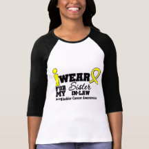 Belle-soeur jaune de ruban d'usage du cancer de la t-shirts