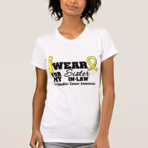 Belle-soeur jaune de ruban d'usage du cancer de la t-shirts