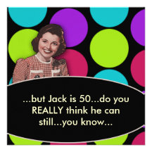 Bemant de Grappige Retro 50ste Partij van de Verja Gepersonaliseerde Uitnodigingen