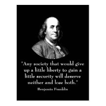 Ben Franklin et citation Carte Postale