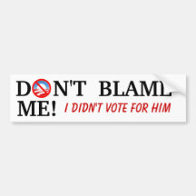 Beschuldig me niet bumperstickers