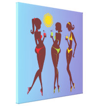 Beste Vrienden in Bikinis Verpakt Canvas Gallerij Wrapped Canvas