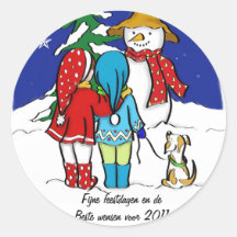 Beste wensen kerst stickers