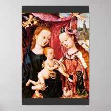 Betrothal van St. Agnes door Meister Des Bartholo Print