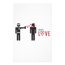 Bezet ontwerp van de de nevelliefde van de Liefde  Briefpapier Papier
