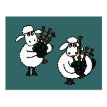 BI Geweldige het Spelen van Schapen Doedelzakken Wens Kaart