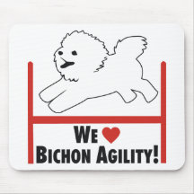Bichon Frise - amour d'agilité de Bichon Tapis De Souris