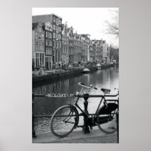 Bicyclette par le canal affiche