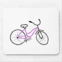 Bicyclette rose tapis de souris