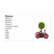 Bicyclette se penchant contre l'arbre mis en pot carte de visite