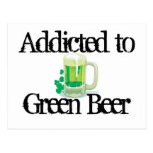 Bière verte carte postale