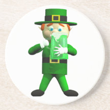 Bière verte de lutins de jour de St Patricks grand Dessous De Verre
