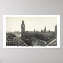 Big Ben et le Parlement Londres carrée 1904 Posters
