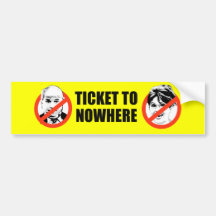 BILLET À NULLE PART BUMPERSTICKER ADHÉSIFS POUR VOITURE
