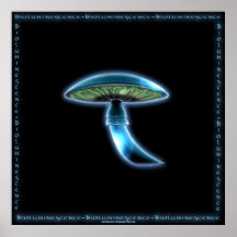 Bioluminescent Futuristische Art. van de Paddestoe Afdruk