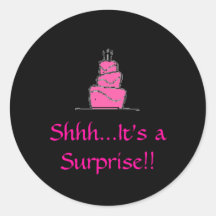 birthday%20cake, Shhh… c'est une surprise ! ! Autocollants Ronds