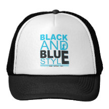 black and blue casquette de camionneur