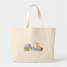 blanc animal de groupe de safari sac en toile
