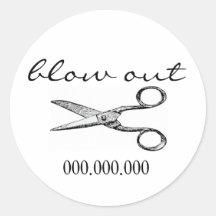 blanc d'autocollant de ciseaux
