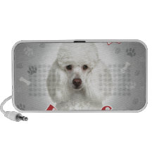 Blanc de caniche haut-parleurs portables