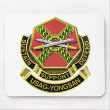 Blanc de Mousepad de logo de garnison d'USAG-Yongs Tapis De Souris