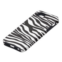Blanc de noir de zèbre de peau de fourrure de post coque iPhone 5 Case-Mate
