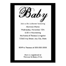 Blanc d'invitation de baby shower de manuscrit de  carte postale