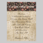 Blanc floral et Brown de mâle fleuri épousant Invi invitations