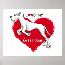 Blanc great dane d'amour posters