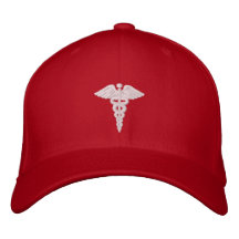 Blanc médical de caducée casquette de baseball brodée