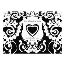 Blanc noir d'invitation les cadeaux de Zazzle de M