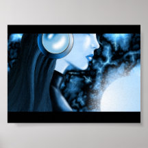 Blauw Afdruk